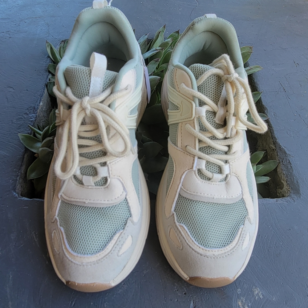 Kids Cream and White Sneakers